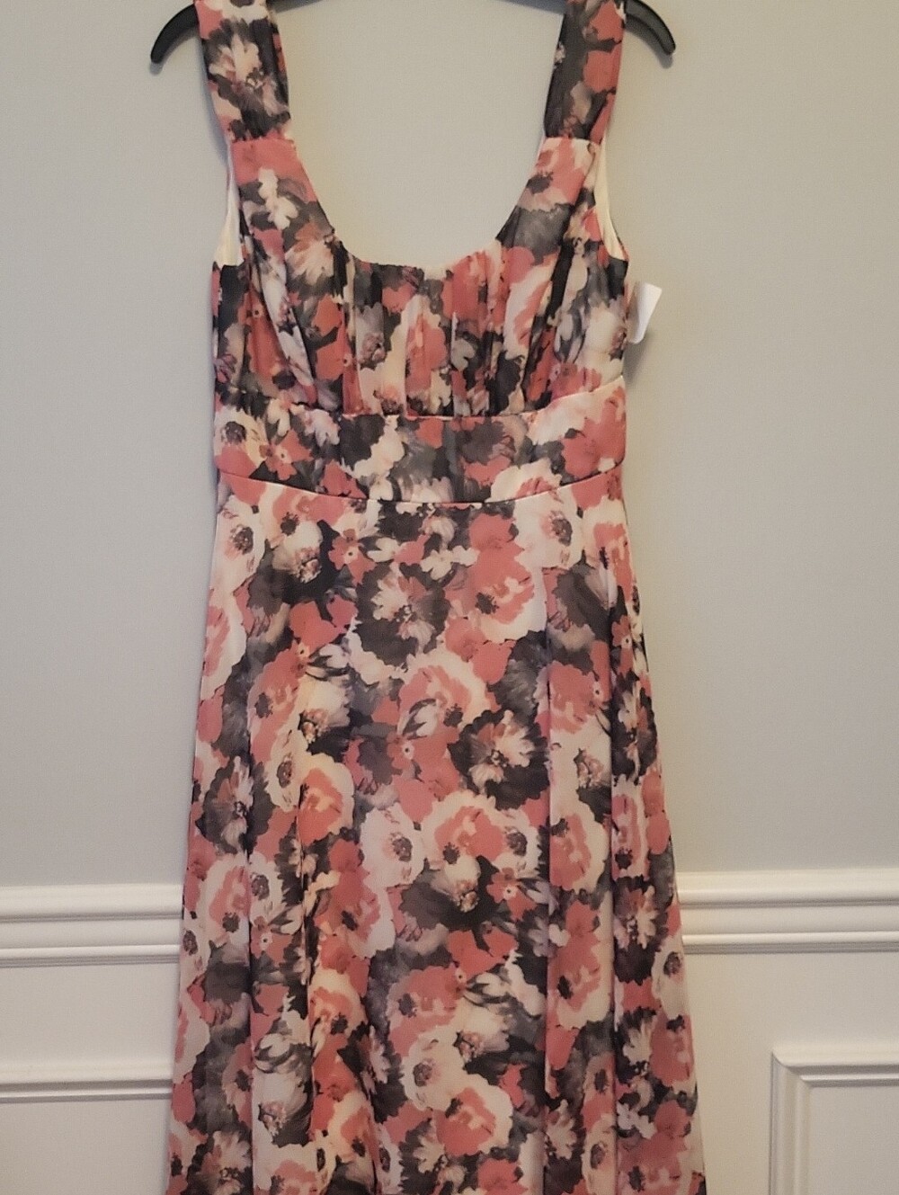 connected apparel Pink and Cream Floral A-Line Dress